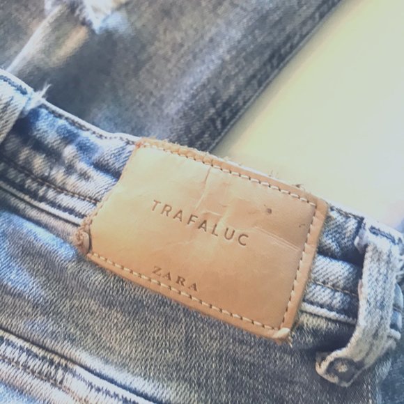 ZARA Skinny Distressed Trafaluc Denim Jean Size 02 - Picture 7 of 9
